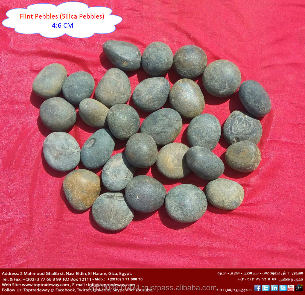Iron free, low abrasion, high density Silica Grinding Flint Pebbles