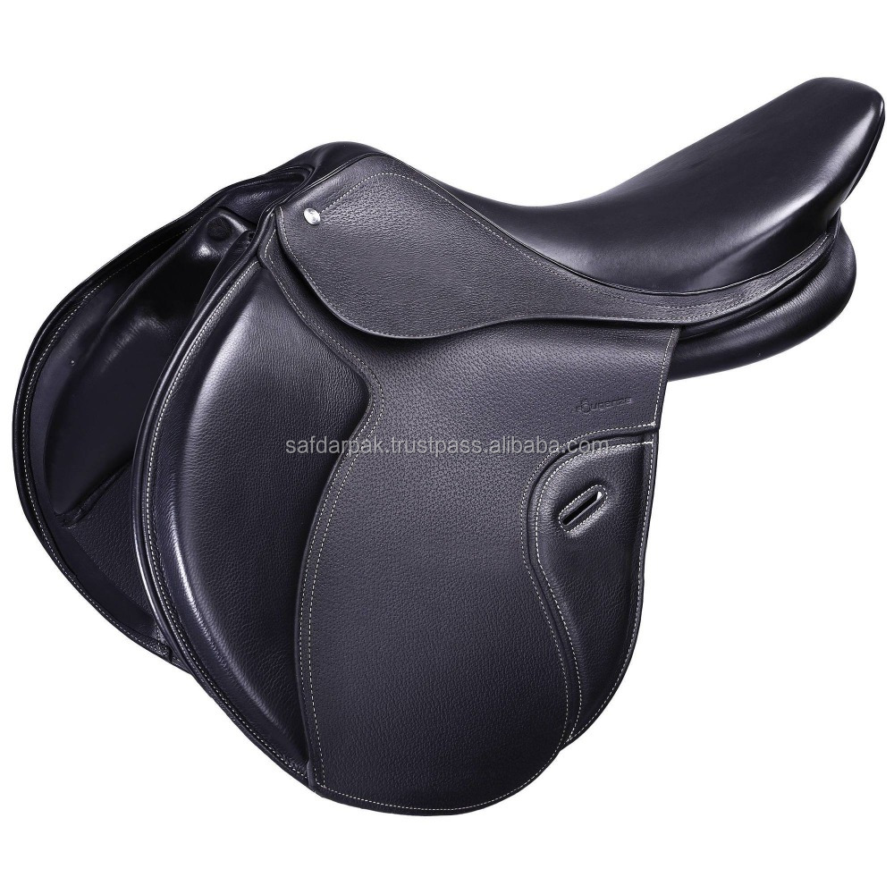 Hot selling black leather horse riding saddle/dressage saddle