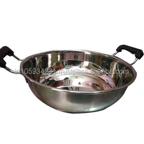 Stainless steel Kadai without lid for Regular use
