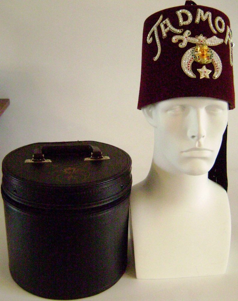 Masonic Regalia Special Shriner fezz cap fez case