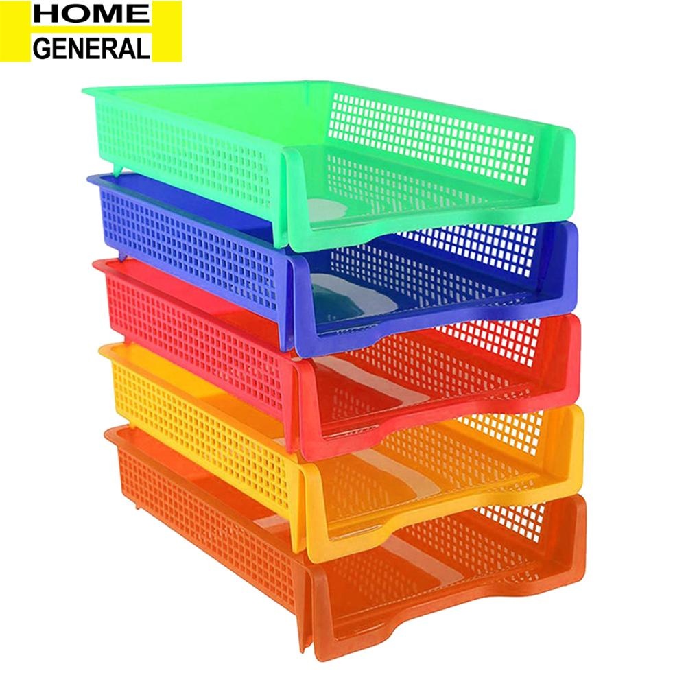 STATION GENERAL PLASTIC A4 SIZE STACKABLE OFFICE FILE TRAY 32x25x6cm (PORTRAIT)