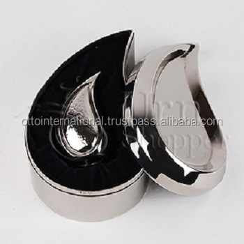 Teardrop Bright Silver Ultra Keepsake Set/Keepsake Cremation Urns/Mini Urn