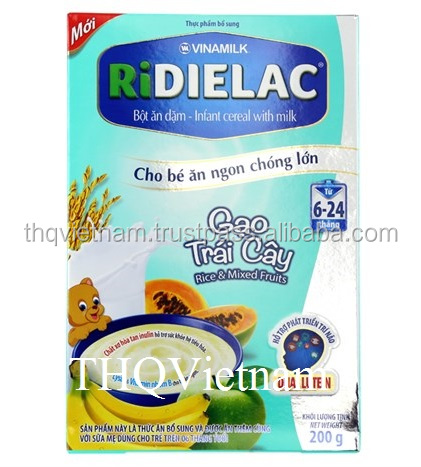 [THQ VIETNAM ] RiDielac Детские хлопья с молочным Рисом И смешанными фруктами 200гр * 24 коробки