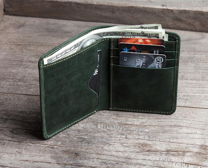 Handmade men leather wallet credit card holder