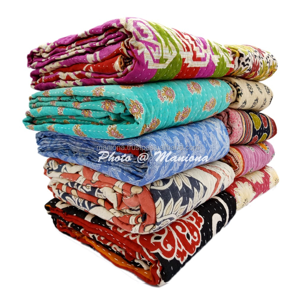 Винтажный хлопковый бросок kantha Королевского качества
