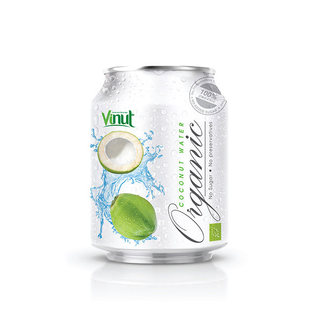 250ml Canned Organic Coconut Water - No Sugar, No Preservative ( EU Organic Certification)