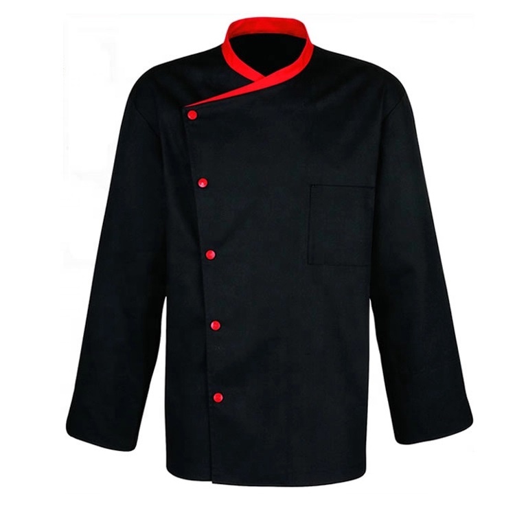 Short sleeve chef jacket Black Chef Coat with Embroidery