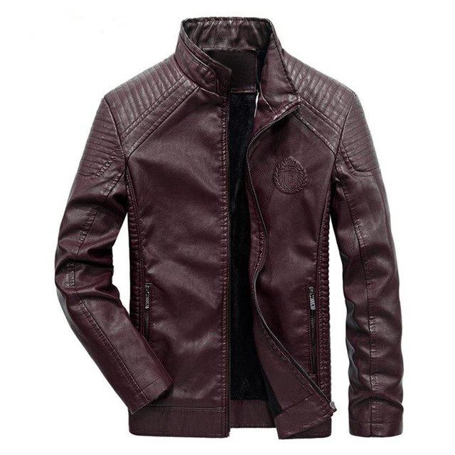 New Autumn Winter 6XL Mens Leather Jacket Classic Leisure Motorcycle Leather Jacket Male Plus Velvet Stand