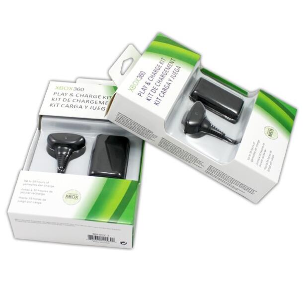 Высококачественный зарядный комплект для аккумулятора xbox 360, 4800 мАч, перезаряжаемый аккумулятор, зарядный кабель, черный и белый