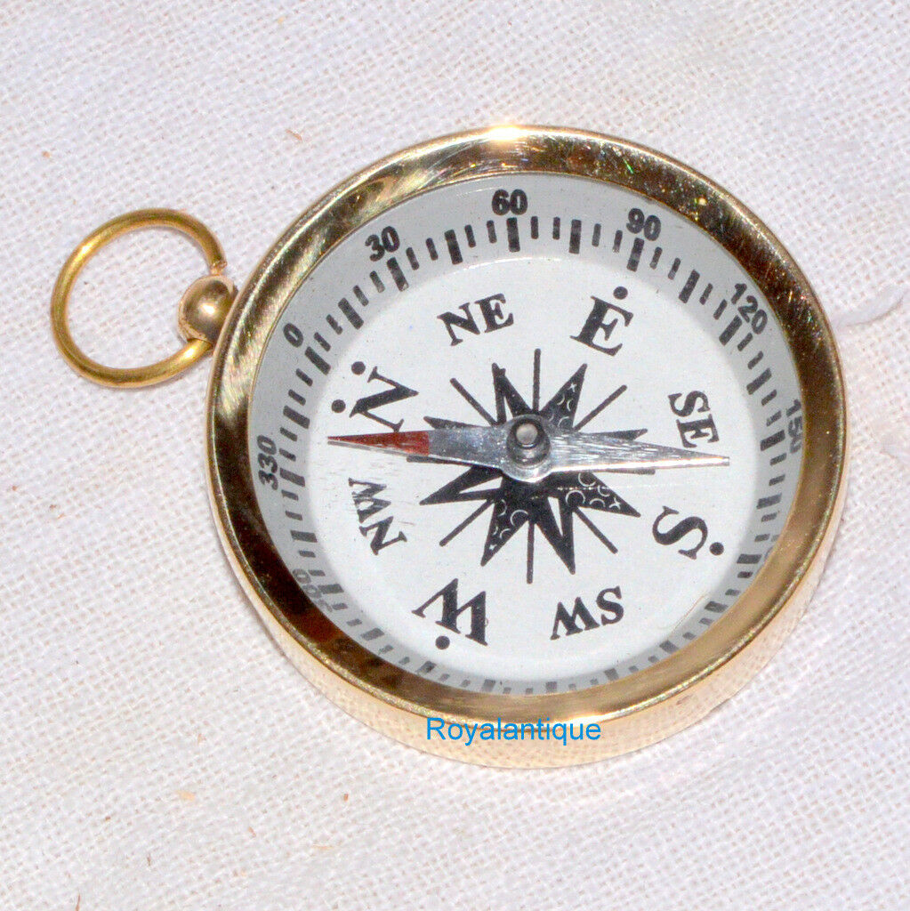 Graceful Nautical Necklace Flat Compass Solid Brass Dial Pocket Pendant Compass CHCOM498