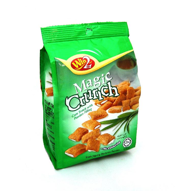 Win2 Bgs закуски из зерна Волшебная хрустящая кукурузная закуска с наполнением Pandan 70 г
