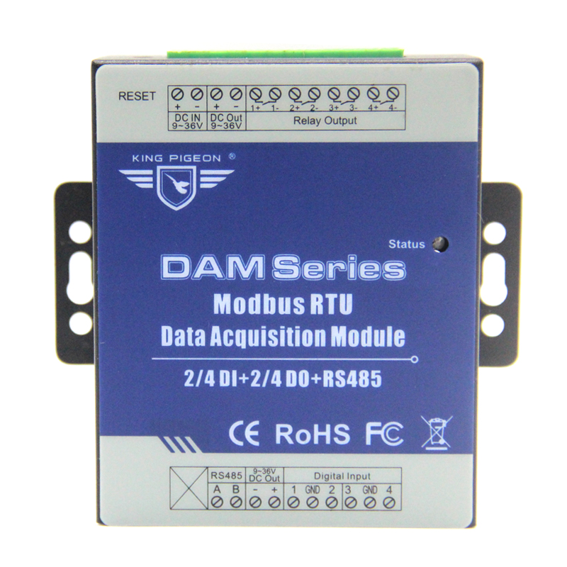 DIN + релейный выход Modbus RTU удаленный IO DAM112