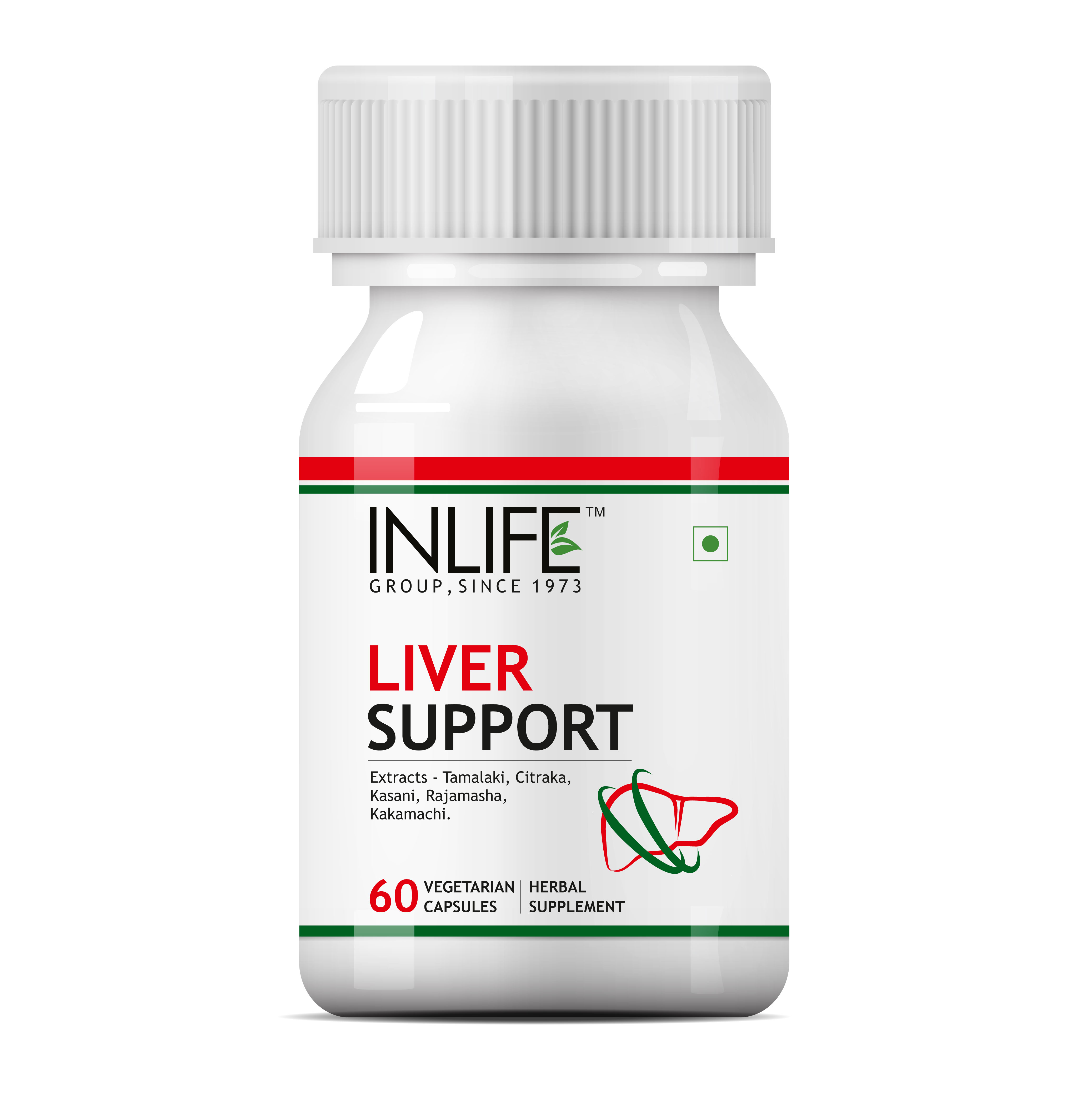 INLIFE, аюрведическая травяная очистка печени, детоксикация, активная поддержка, аюрведическая медицина-60 растительных капсул