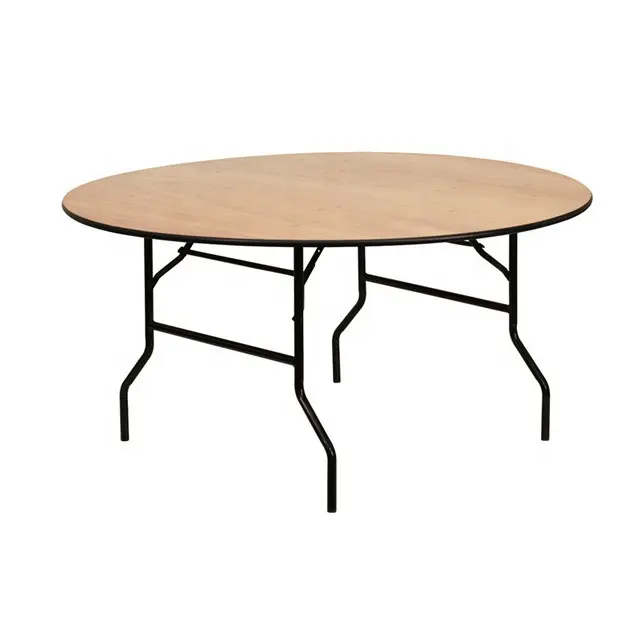morden cheap round wooden banquet folding dining tables  for  wedding