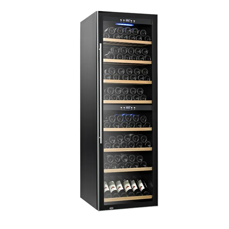 Large dual zone compressor refrigerated 180 bottles wine refrigerator integrated wine fridge