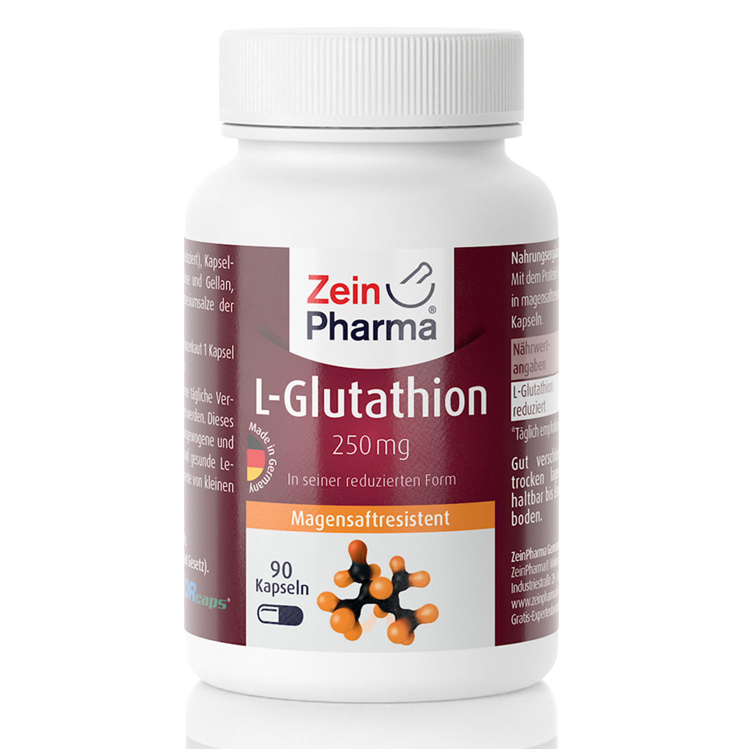 ZeinPharma L-глютатионные капсулы, изготовленные в Германии, антивозрастной антиоксидант, витамины, средства для здоровья, частная этикетка, пользовательская этикетка