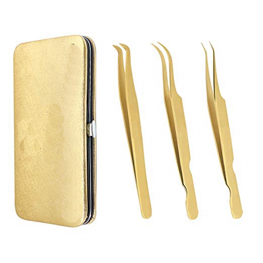 Private Label Custom Professional Golden Eagle Eyelash Extension Tweezers