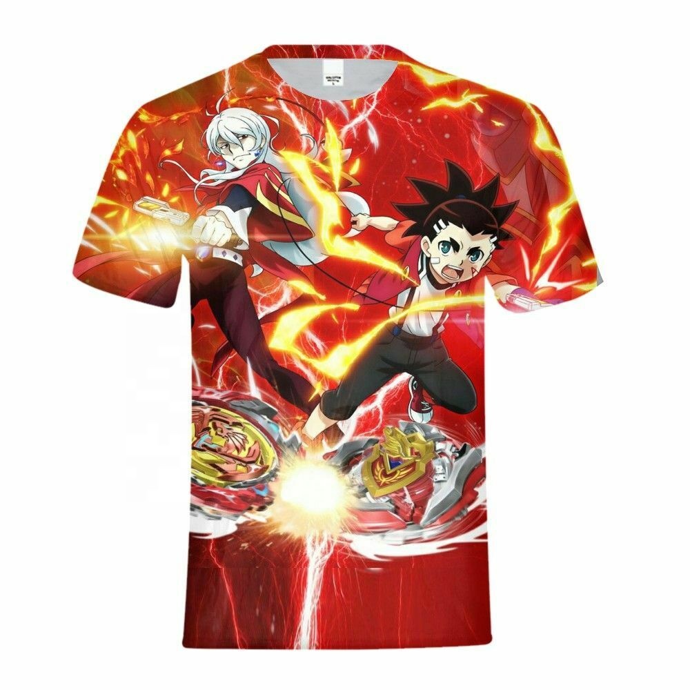 Оптовая продажа 3d футболка BeyBlade мультфильм/хорошее качество футболка/хлопковая Футболка mma