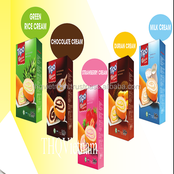 [THQ VIETNAM] Мини-ролл торта типа с зеленым рисовым кремом 180 г * 16 коробок