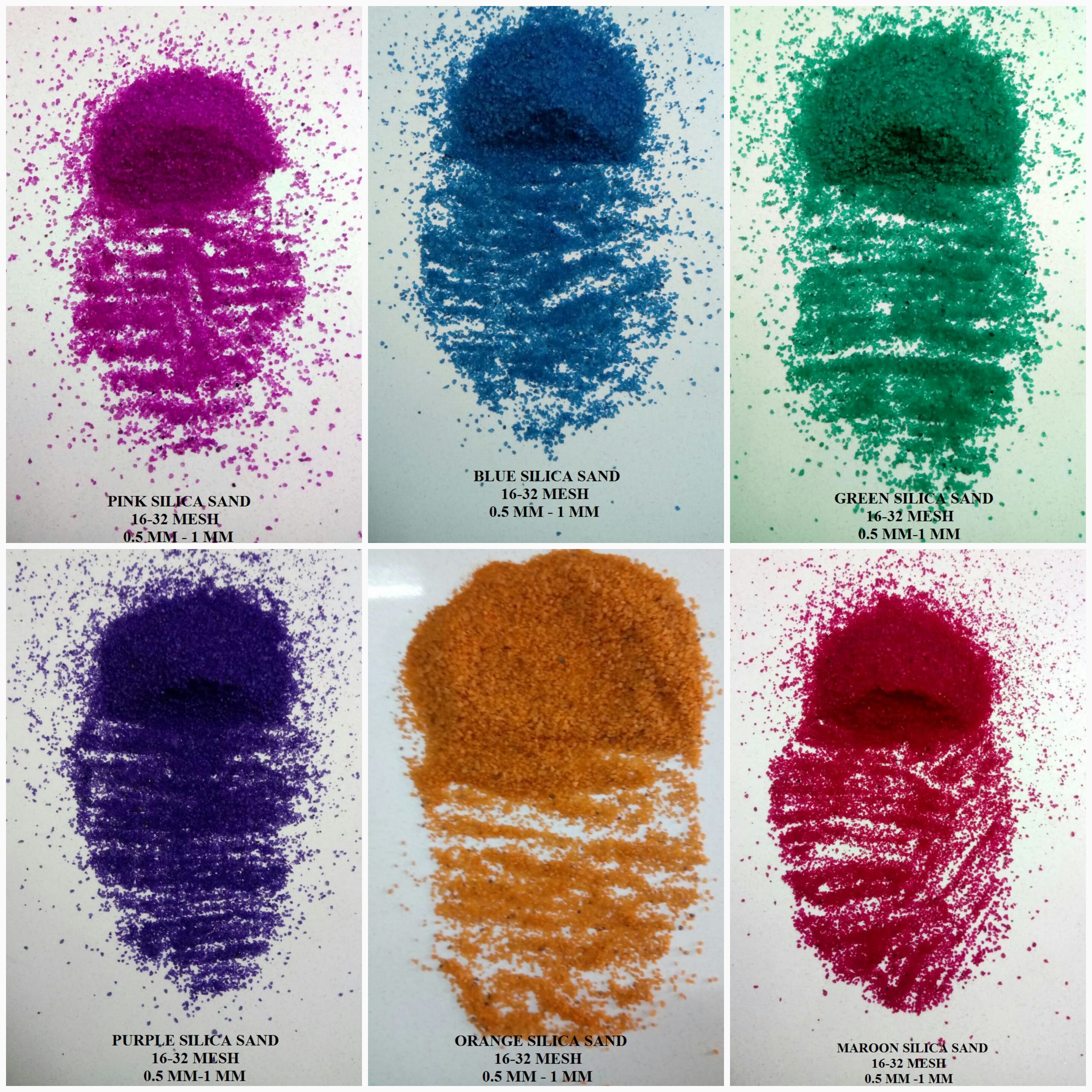 dyed color recycled silica quartz sand and decor vase filler & playground sand or industrial grout filler used color paint