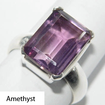 Amethyst Silver Ring Gemstone Jewelry 925 Silver Rings