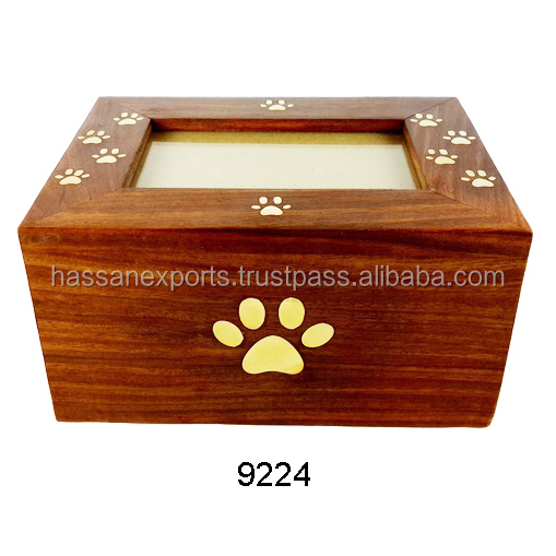 Wholesale customized shape wooden pet urns for ashes for sale