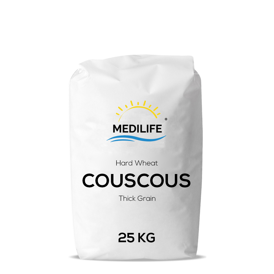 Wholesale couscous 25 Kg bag. Semolina. Grain products. Couscous manufacturer. Thick grain Couscous 1kg low carb