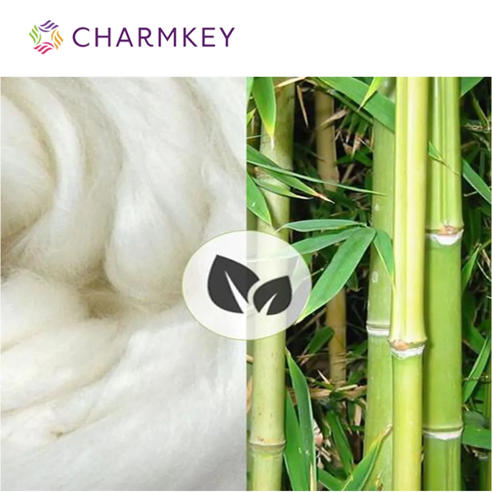 Charmkey super soft-feeling  natural 3D*88MM 100% bamboo fiber top filament yarn