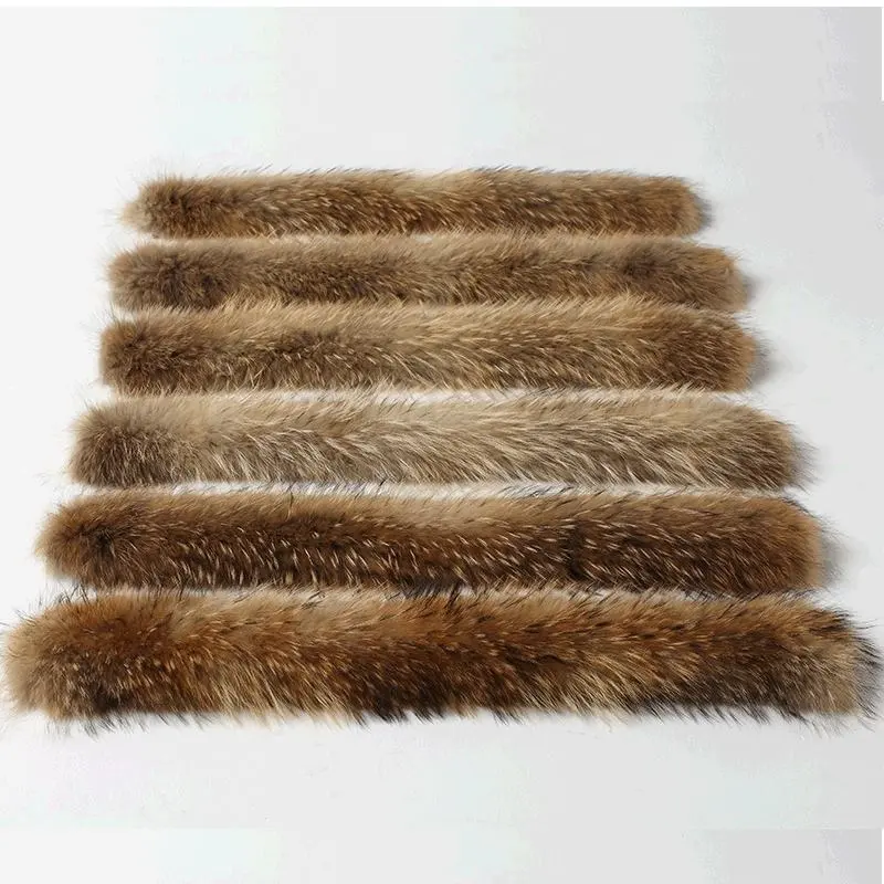 Detachable Real Raccoon Fur Trim for Hood Fur Collar
