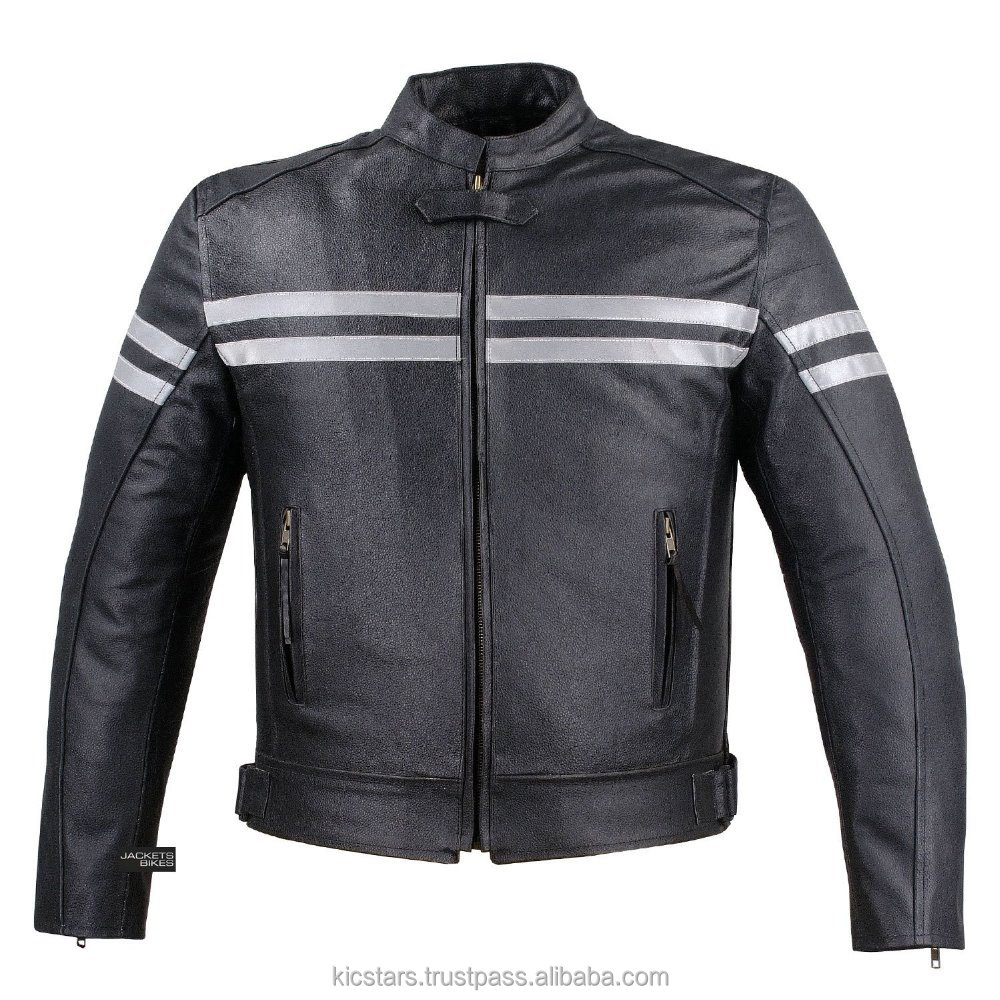 New Strips Motorcycle Leather Jacket