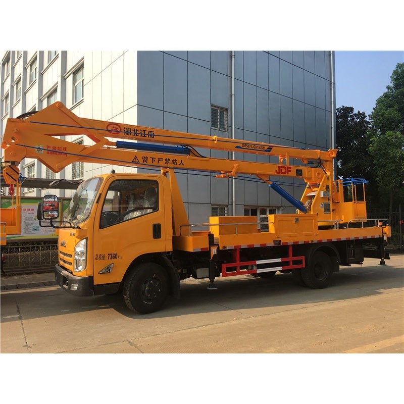 Single row cab JMC 14m aerial working truck telescopic platform