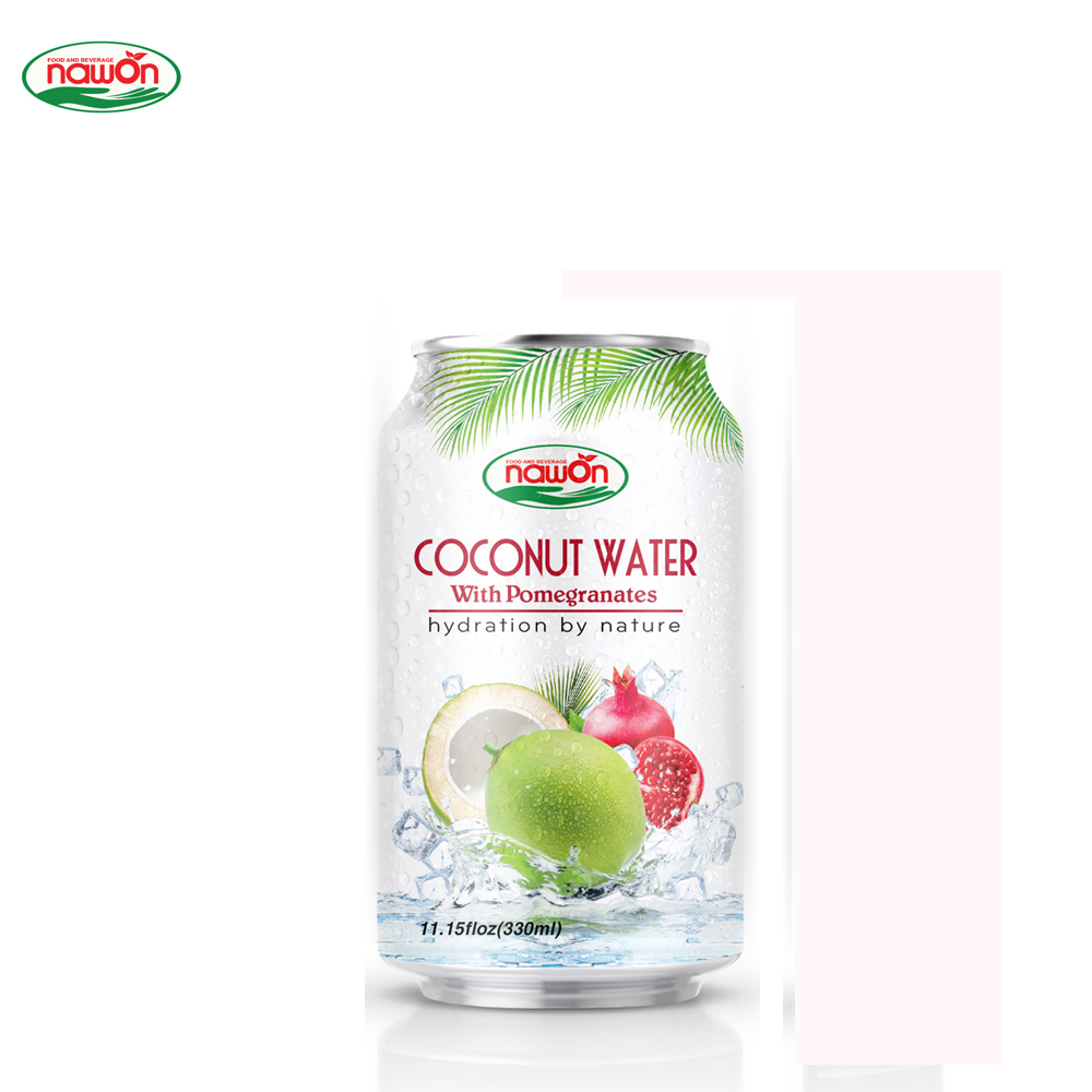 330ml NAWON Canned Pomegranate organic coconut water thailand Natural sports drink Export Vietnam