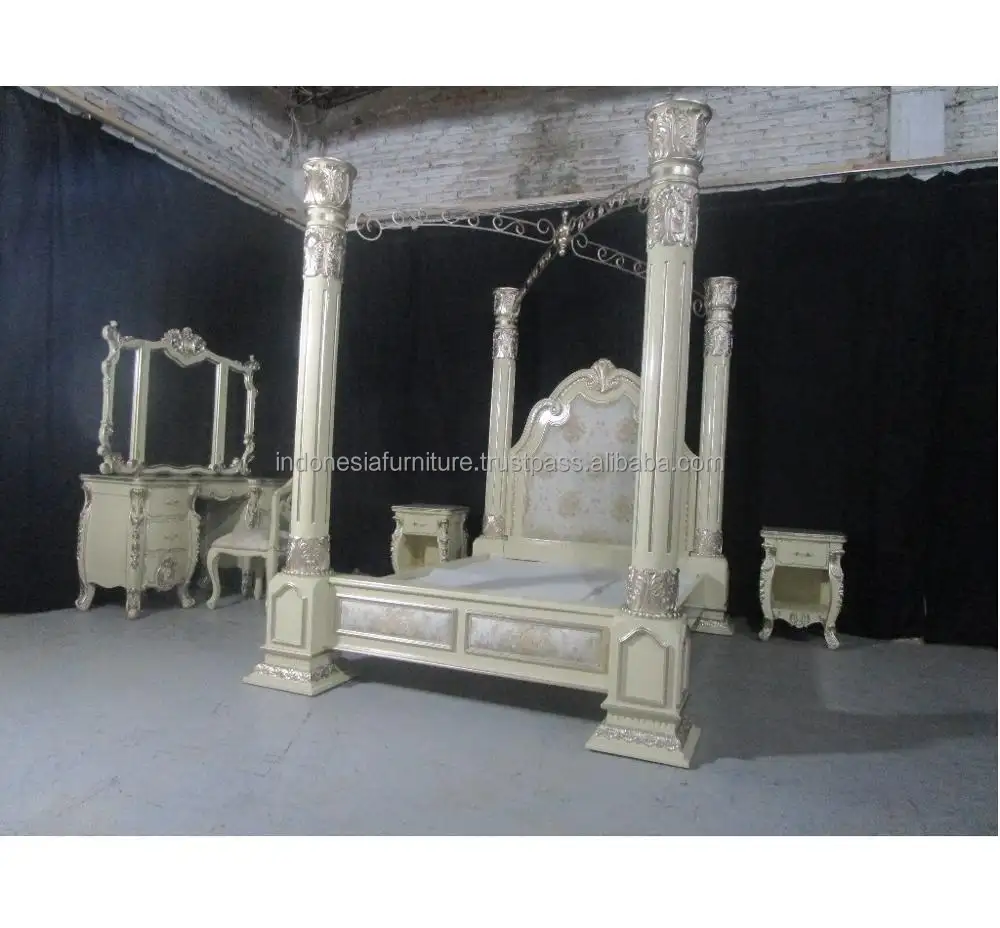 IN STOCK - Classic Italian & European Furniture bedroom sets ,California King Poster Bed with Canopy
