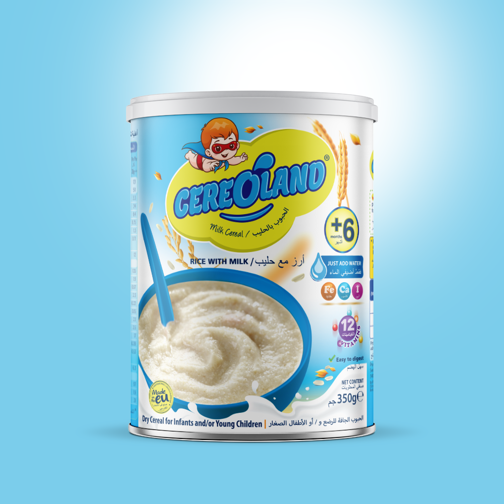 Рис для детского питания CEREOLAND с молоком 350 г олова