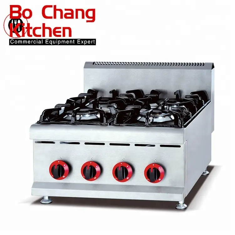 Commercial 4 Burners Table Top Commercial Kitchen Gas Hotplate Cooker