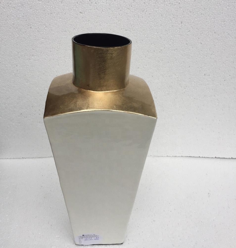 High quality best selling eco friendly unique design flower silver and gold square vase in Viet Nam