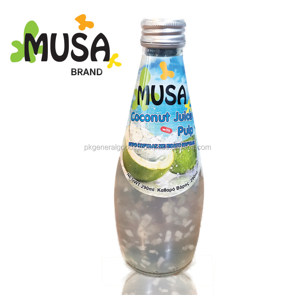 Стеклянная бутылка для сока с кокосовой водой марки MUSA 290 мл
