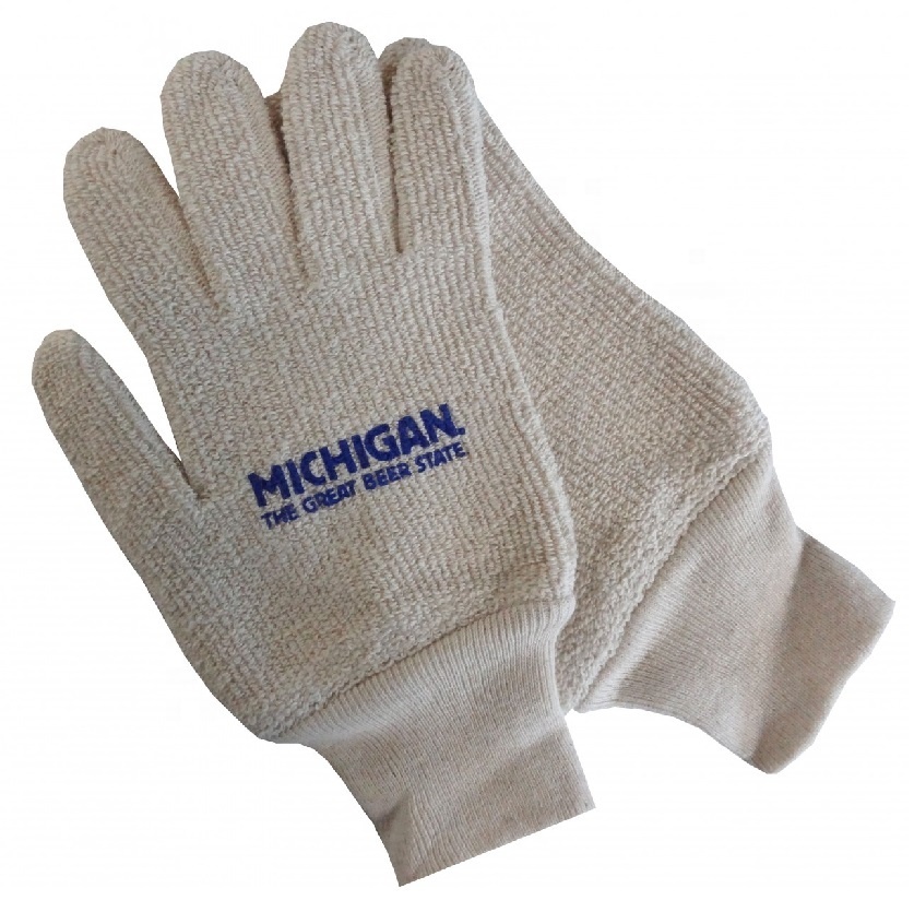 Cotton Terry Glove with Anti-Slip Function Bakery Terry Mitten and Mittens with Canvas Cuff