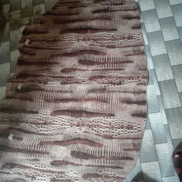 Vegetable-Tanned Cow hide Leather Crocodile Printed , Side 2.0mm-4mm(ZR154)