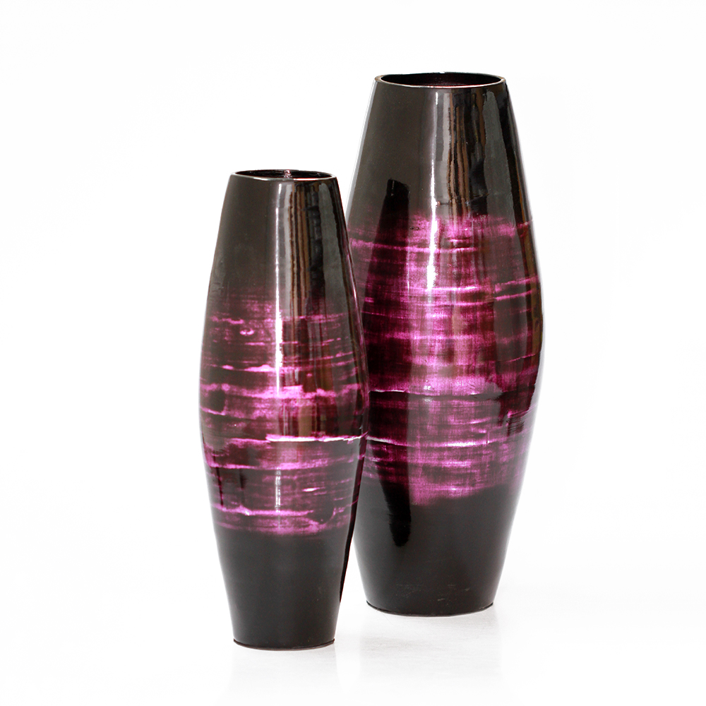 Eco-friendly handwoven bamboo vase handmade / Lacquer spun bamboo vase made in VietNam