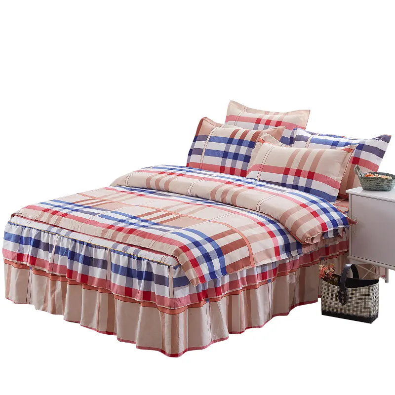 Stripe contracted creed moves life slowly reactive printing bunk bed skirt four sets