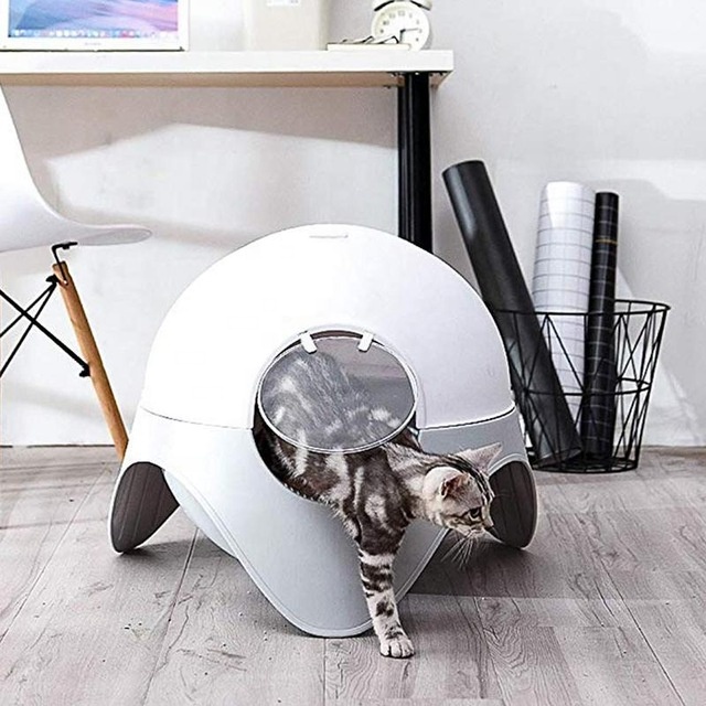 Оптовая продажа пластиковых домашних животных кошек toile pet чистящий продукт, как космическая капсула автоматический кошачий Туалет Кошачий Ящик для туалета