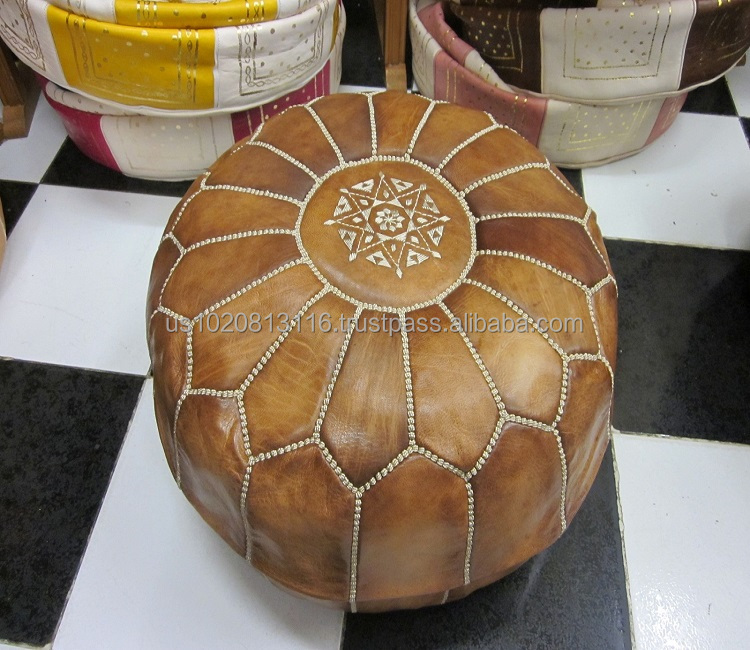 Handmade Moroccan Leather Poufs