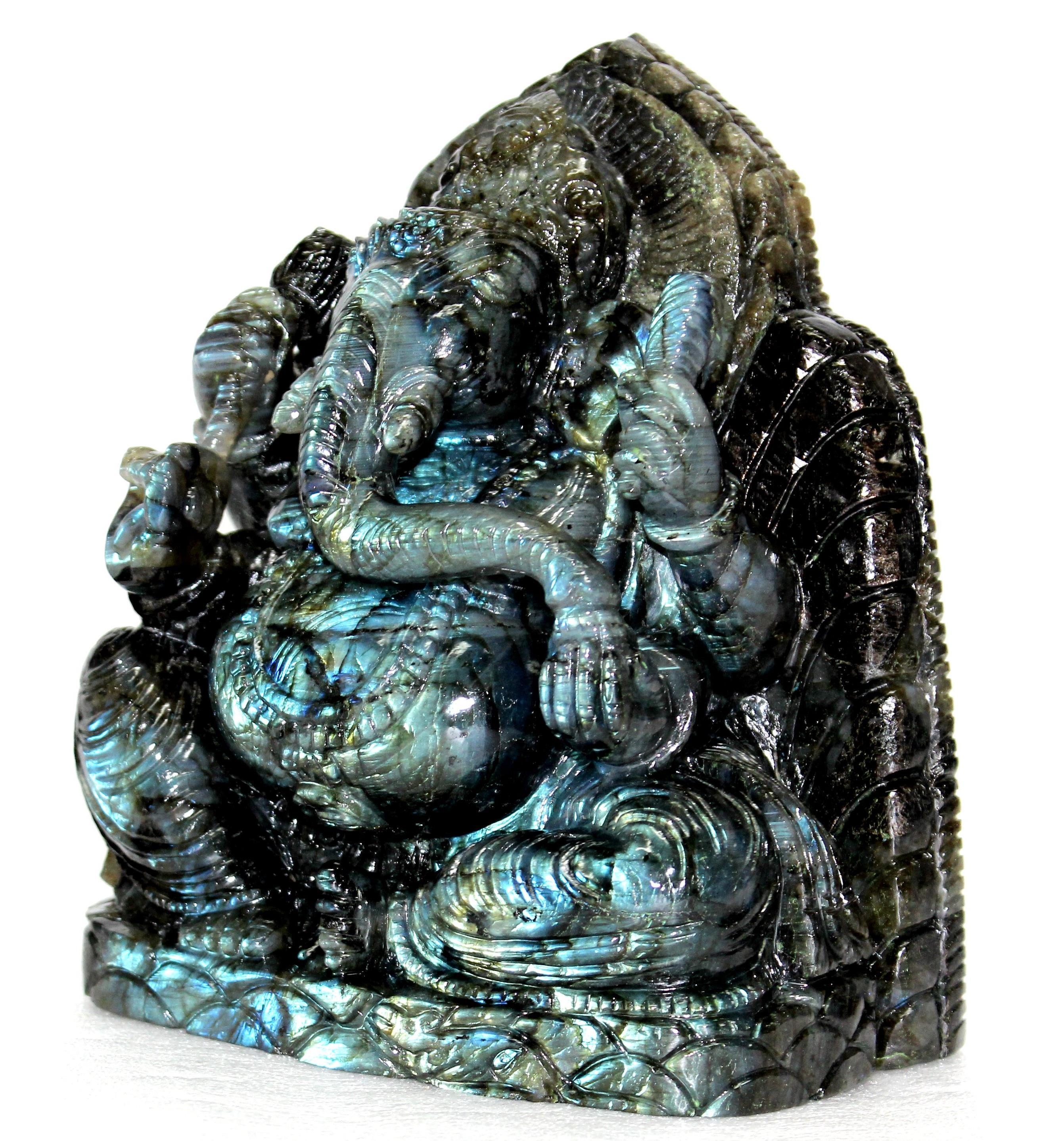 Статуэтка Лабрадорита Ganesha ручной работы высшего класса