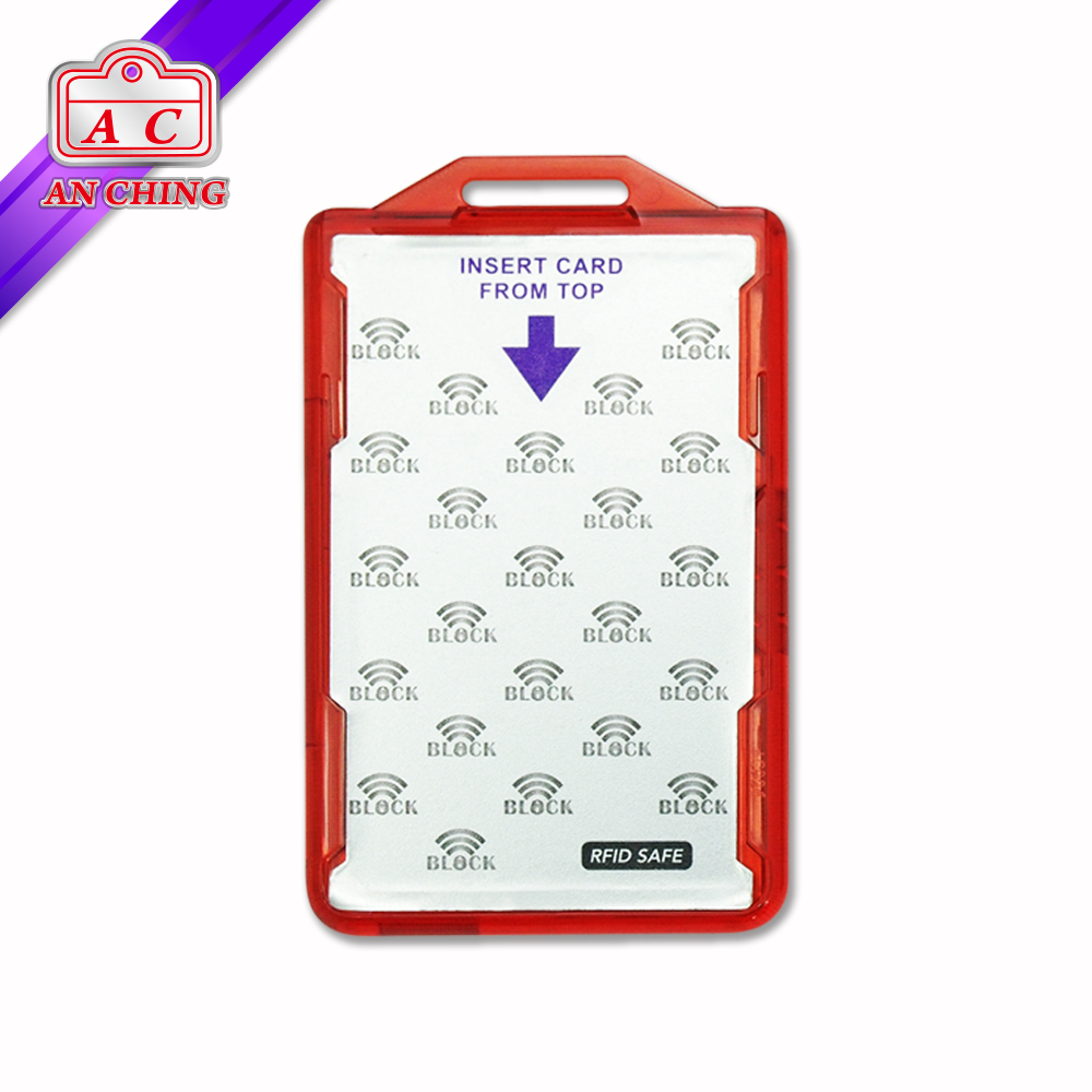 Анти RFID блокирующий держатель значка для использования двух карт