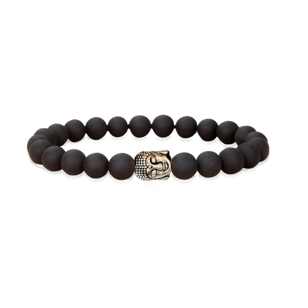 Wholesale Costume Jewelry Buddha Head Black Beads Bracelets 2020