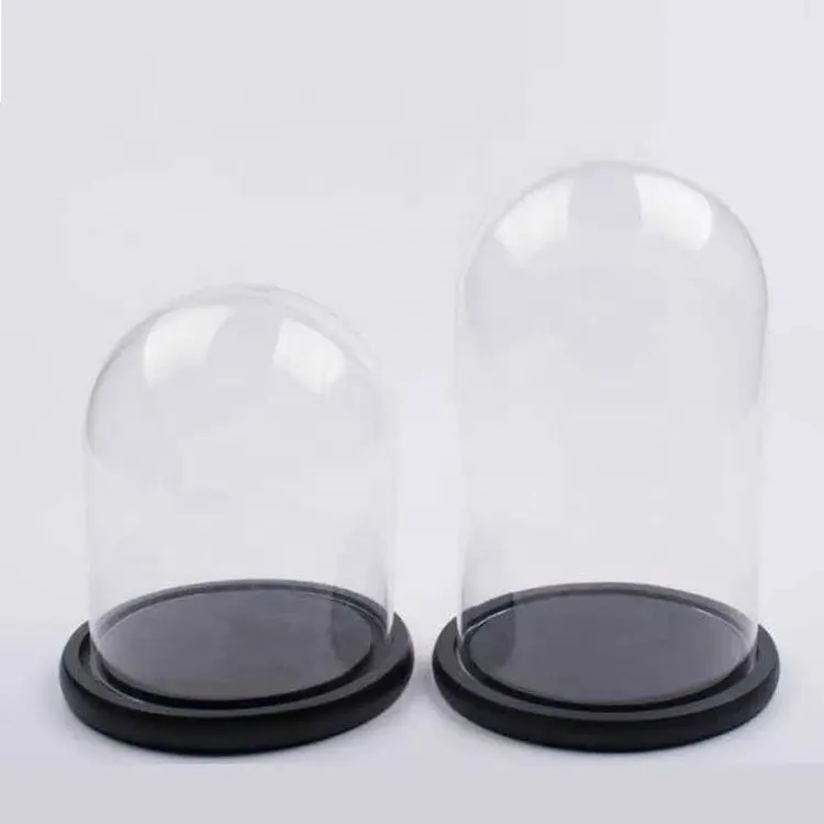 mini clear glass dome with base glass cover for preserve rose