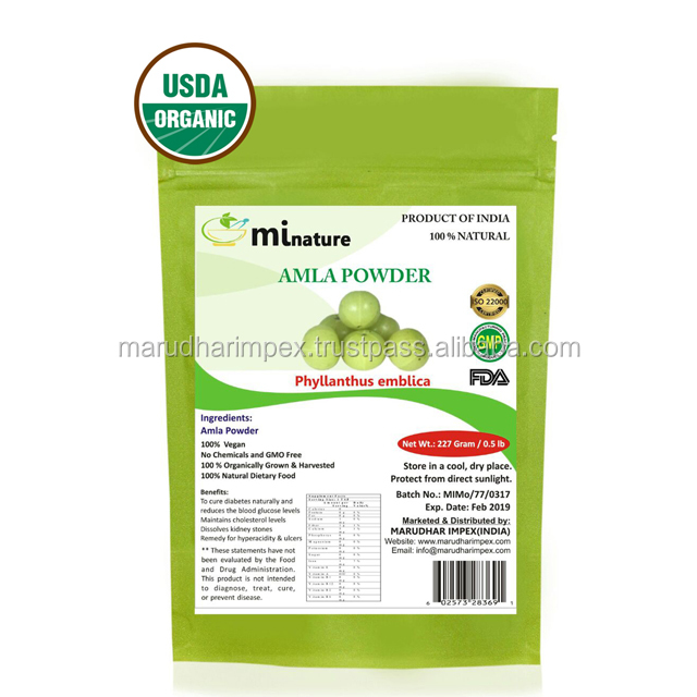 Mi Nature Amla порошок (USDA органический) 227 г/0,5 фунтов