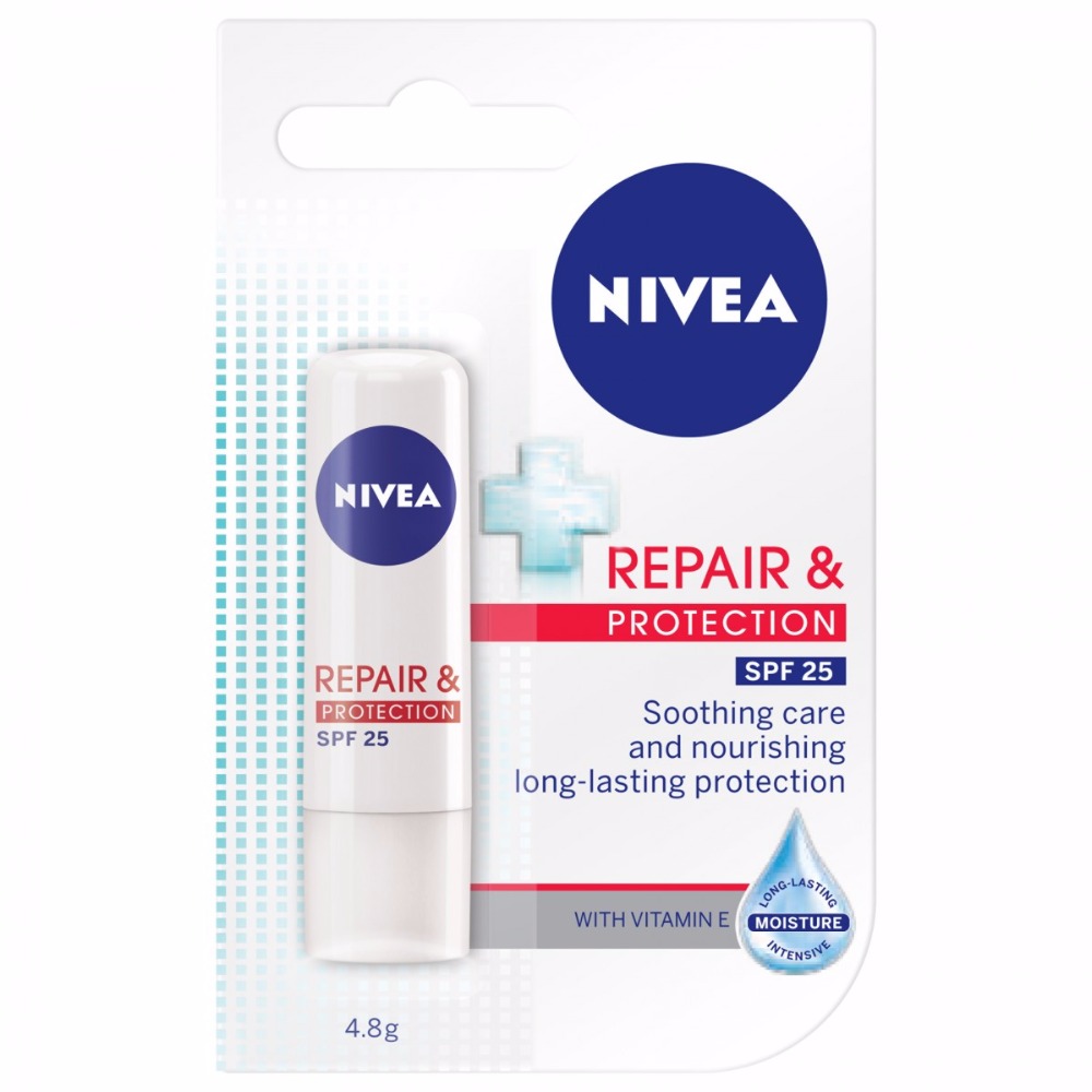 Nivea бальзам для губ ремонта и защиты 4.8 г