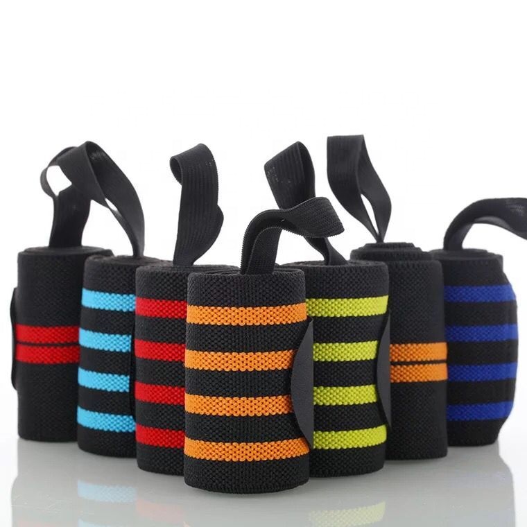 gym wrist wraps with custom pvc rubber logo